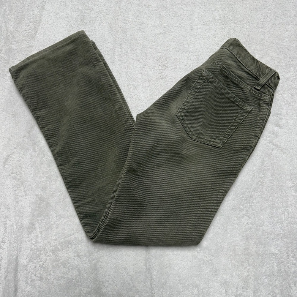 Gap Low Rise Flare Corduroy Pants Olive Green Vintage Y2K 1 Reg 111465-031